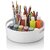 360 Rotating Kitchen Spice Cosmetic Holder Organizer Rack Tray (23L X 23B X 75H Cm WhitePlastic Tiered Shelf)
