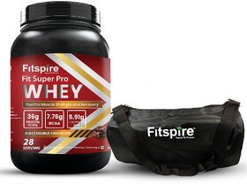 Fitspire Fit Super Pro Whey Protein With BAG  36 Gram Protein  7.76g BCAA  Rich in Pre  Probiotics Double Chocolate