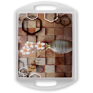                       Aurka 11.6 Inch Rectangle Melamine Serving Tray (M4 | Pack of 1 | Small) Perfect for Serving Snacks, Beverages and Desserts, Stylish Addition to Your Home Decor                                              