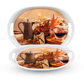 Aurka 13 Inch Oval Melamine Serving Tray (M5 Pack of 2 Medium) Perfect for Serving Snacks, Beverages and Desserts, Stylish Addition to Your Home Decor Aurka 13 Inch Oval Melamine Serving Tray (M5 Pack of 2 Medium) Perfect for Serving Snacks, Beverages and Desserts, Stylish Addition to Your Home Decor