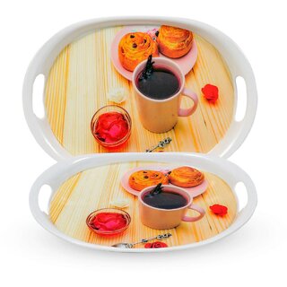 Aurka 13 Inch Oval Melamine Serving Tray (M10 Pack of 2 Medium) Perfect for Serving Snacks, Beverages and Desserts, Stylish Addition to Your Home Decor Aurka 13 Inch Oval Melamine Serving Tray (M10 Pack of 2 Medium) Perfect for Serving Snacks, Beverages and Desserts, Stylish Addition to Your Home Decor