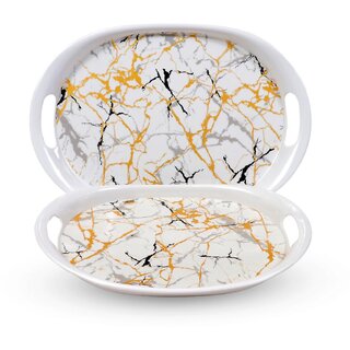 Aurka 13 Inch Oval Melamine Serving Tray (M13 Pack of 2 Medium) Perfect for Serving Snacks, Beverages and Desserts, Stylish Addition to Your Home Decor Aurka 13 Inch Oval Melamine Serving Tray (M13 Pack of 2 Medium) Perfect for Serving Snacks, Beverages and Desserts, Stylish Addition to Your Home Decor