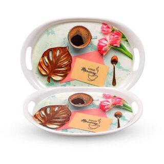 Aurka 13 Inch Oval Melamine Serving Tray (M16 Pack of 2 Medium) Perfect for Serving Snacks, Beverages and Desserts, Stylish Addition to Your Home Decor Aurka 13 Inch Oval Melamine Serving Tray (M16 Pack of 2 Medium) Perfect for Serving Snacks, Beverages and Desserts, Stylish Addition to Your Home Decor