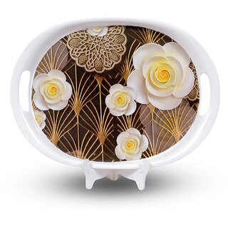 Aurka 11.6 Inch Oval Melamine Serving Tray (M6 Pack of 1 Small) Perfect for Serving Snacks, Beverages and Desserts, Stylish Addition to Your Home Decor Aurka 11.6 Inch Oval Melamine Serving Tray (M6 Pack of 1 Small) Perfect for Serving Snacks, Beverages and Desserts, Stylish Addition to Your Home Decor