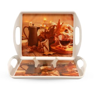 Aurka 11.6 Inch Rectangle Melamine Serving Tray (M5 Pack of 2 Small) Perfect for Serving Snacks, Beverages and Desserts, Stylish Addition to Your Home Decor Aurka 11.6 Inch Rectangle Melamine Serving Tray (M5 Pack of 2 Small) Perfect for Serving Snacks, Beverages and Desserts, Stylish Addition to Your Home Decor