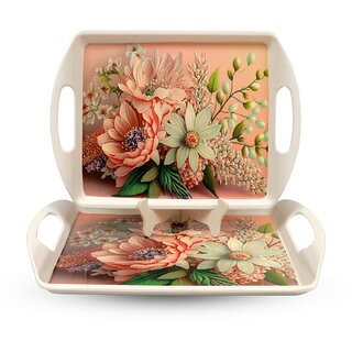 Aurka 13 Inch Rectangle Melamine Serving Tray (M3 Pack of 2 Medium) Perfect for Serving Snacks, Beverages and Desserts, Stylish Addition to Your Home Decor Aurka 13 Inch Rectangle Melamine Serving Tray (M3 Pack of 2 Medium) Perfect for Serving Snacks, Beverages and Desserts, Stylish Addition to Your Home Decor