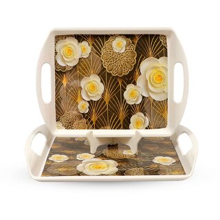 Aurka 13 Inch Rectangle Melamine Serving Tray (M6 Pack of 2 Medium) Perfect for Serving Snacks, Beverages and Desserts, Stylish Addition to Your Home Decor Aurka 13 Inch Rectangle Melamine Serving Tray (M6 Pack of 2 Medium) Perfect for Serving Snacks, Beverages and Desserts, Stylish Addition to Your Home Decor