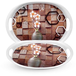 Aurka 11.6 Inch Oval Melamine Serving Tray (M4 Pack of 2 Small) Perfect for Serving Snacks, Beverages and Desserts, Stylish Addition to Your Home Decor Aurka 11.6 Inch Oval Melamine Serving Tray (M4 Pack of 2 Small) Perfect for Serving Snacks, Beverages and Desserts, Stylish Addition to Your Home Decor
