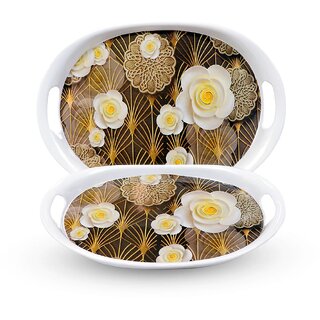 Aurka 11.6 Inch Oval Melamine Serving Tray (M6 Pack of 2 Small) Perfect for Serving Snacks, Beverages and Desserts, Stylish Addition to Your Home Decor Aurka 11.6 Inch Oval Melamine Serving Tray (M6 Pack of 2 Small) Perfect for Serving Snacks, Beverages and Desserts, Stylish Addition to Your Home Decor