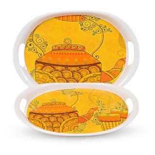 Aurka 11.6 Inch Oval Melamine Serving Tray (M8 Pack of 2 Small) Perfect for Serving Snacks, Beverages and Desserts, Stylish Addition to Your Home Decor Aurka 11.6 Inch Oval Melamine Serving Tray (M8 Pack of 2 Small) Perfect for Serving Snacks, Beverages and Desserts, Stylish Addition to Your Home Decor