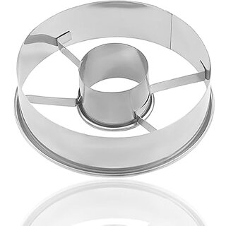 Stainless Steel Big Round Donuts Mold Doughnut Cutter for Professional Baking Tool for Making Perfect Homemade Donuts and Pastries Cookies Biscuits and More 1Pcs (Sliver Color)
