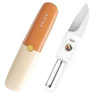                       2-in-1 Kitchen Knife and Peeler - Portable Stainless Steel Knife with Case Perfect for Fruits and Travel. Multipurpose Kitchen Tool Compact Design for Home and On-The-Go Use (Pack of 1)                                              