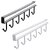 Multifunctional 6 Metal Door Organiser Hook Hanger Metal 6 Pin Nail Free Rack Wall Hanger (Multicolor Pack of 2)