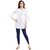 ZELZIS Star Printed Crepe Tunic Top with Bell Sleeves for Women
