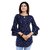 ZELZIS Star Printed Crepe Tunic Top with Bell Sleeves for Women
