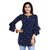 ZELZIS Star Printed Crepe Tunic Top with Bell Sleeves for Women