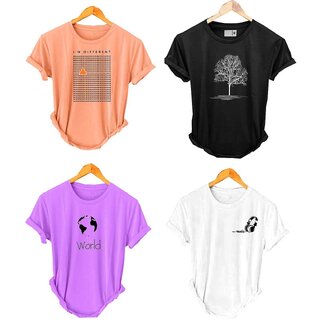                       (Pack Of 4) Fashlook Printed T-Shirts for Men - Stylish & Comfortable Casual Wear (Multicolor)                                              