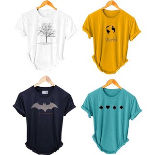                       (Pack Of 4) Fashlook Printed T-Shirts for Men - Stylish & Comfortable Casual Wear (Multicolor)                                              