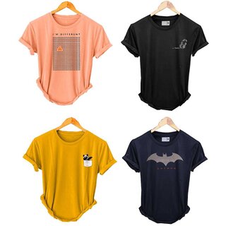                       (Pack Of 4) Fashlook Printed T-Shirts for Men - Stylish & Comfortable Casual Wear (Multicolor)                                              