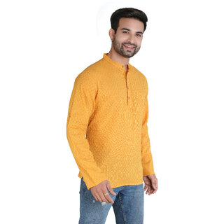Ecostyle woven long sleeve mens short kurta