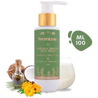 FreshLuxe Natural Bright Face Wash, Rice Water Extra Virgin Coconut Oil, Gentle Cleanse Hydration, 100ml FreshLuxe Natural Bright Face Wash, Rice Water Extra Virgin Coconut Oil, Gentle Cleanse Hydration, 100ml