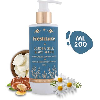 FreshLuxe Silk Bodywash, Jojoba Oil, Kokum Butter Chamomile, Gel-Based, Unisex, 200ml FreshLuxe Silk Bodywash, Jojoba Oil, Kokum Butter Chamomile, Gel-Based, Unisex, 200ml