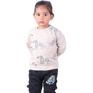                       Kid Kupboard Cotton Baby Boys Sweatshirt, White, Full-Sleeves, 2-3 Years KIDS7381                                              