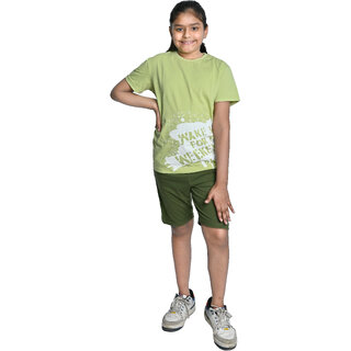 Kid Kupboard Cotton Girls T-Shirt and Short Set, Multicolor, Half-Sleeves, 11-12 Years KIDS7385 Kid Kupboard Cotton Girls T-Shirt and Short Set, Multicolor, Half-Sleeves, 11-12 Years KIDS7385