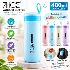 Nice Vacuum Bottle, 400 ml, Leak Proof,  Lightweight Portable - Multicolour