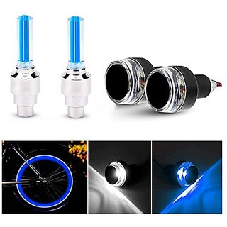 A4S Automotive And Accessories Universal Waterproof Dual Color Bike Handle Bar Led Turn Signal Indicators Combo With Blue Motion Sensor Tyre Led Light (Blue/White And Tyre Light) A4S Automotive And Accessories Universal Waterproof Dual Color Bike Handle Bar Led Turn Signal Indicators Combo With Blue Motion Sensor Tyre Led Light (Blue/White And Tyre Light)