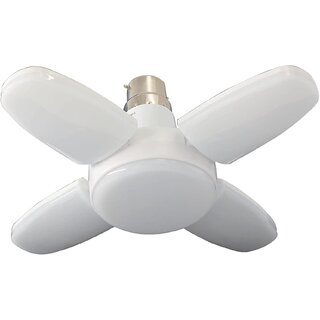                       Ultra Bright 4 Blade Fan Shape 28W LED Light Bulb and B22 Holder For Home And Office Pendants (White)                                              