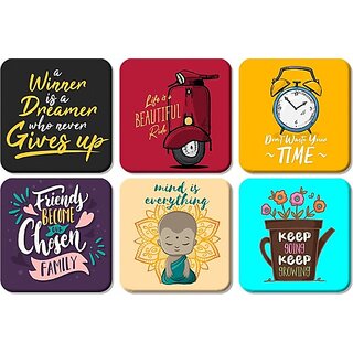 Bindian Square Wood Coaster Set (Pack of 6) Bindian Square Wood Coaster Set (Pack of 6)