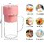 Portable and USB rechargeable 2 in 1 Juicer with Handle & Straw for Juice, Smoothie Sipper (420 ML) 6 Stainless Steel Blades Compact Juicer Mixer (Blush Petal)