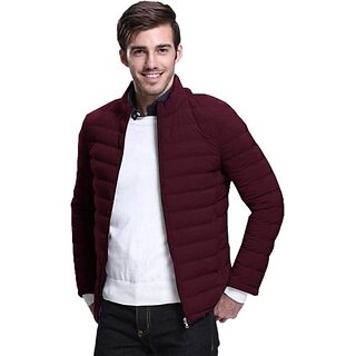                       Fashlook Bomber Solid Full Sleeve Maroon Jacket for Mens                                              