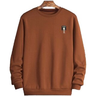                       Fashlook Solid Round Neck Wool Blend Casual Brown Full Sleeve T-Shirt for Men | Comfortable and Stylish Winter Wear                                              