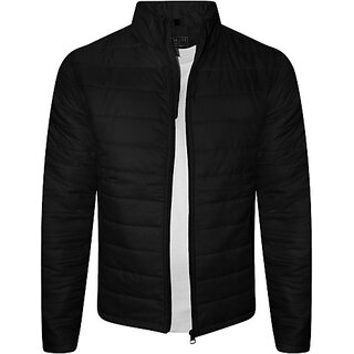                       Fashlook Bomber Solid Full Sleeve Black Jacket for Mens                                              