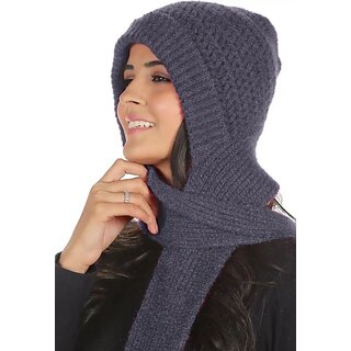 Fashlook Woolen Grey Casual Winter Cap Fashlook Woolen Grey Casual Winter Cap