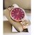 Bolun Red Dial Rose Metal BD Belt Analog Women Watch_Ram51