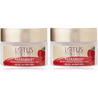 Lotus Herbals Nutramoist Skin Renewal Daily Moisturisng Cream Spf 25 For All Skin Types 50G ( Pack Of 2 ) Lotus Herbals Nutramoist Skin Renewal Daily Moisturisng Cream Spf 25 For All Skin Types 50G ( Pack Of 2 )