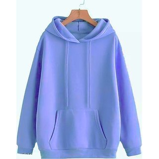                      Fashlook Solid Hooded Wool Blend Casual Blue Full Sleeve T-Shirt For Mens                                              