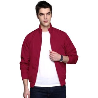                       Fashlook Bomber Solid Full Sleeve Maroon Jacket for Men | Stylish and Comfortable Winter Outerwear                                              