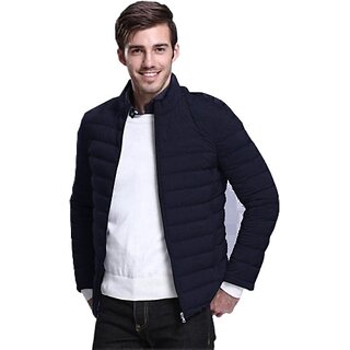                       Fashlook Bomber Solid Full Sleeve Blue Jacket for Mens                                              