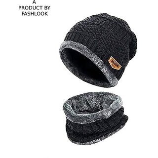                       Fashlook Woolen Grey Casual Winter Cap                                              