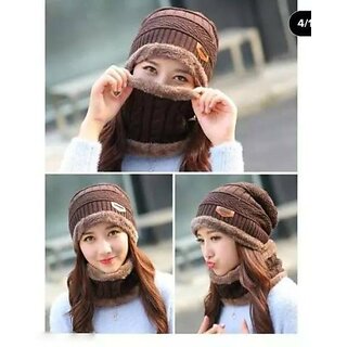 Fashlook Woolen Brown Casual Winter Cap Fashlook Woolen Brown Casual Winter Cap