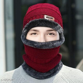 Fashlook Woolen Multicolor Casual Winter Cap Fashlook Woolen Multicolor Casual Winter Cap