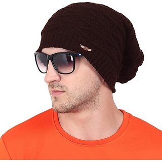                       Fashlook Woolen Brown Casual Winter Cap                                              