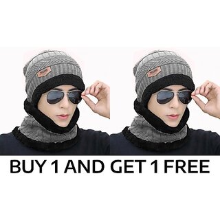Fashlook Woolen Beige Casual Winter Cap (Pack of 2) Fashlook Woolen Beige Casual Winter Cap (Pack of 2)