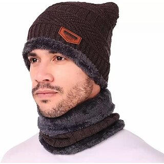 Fashlook Woolen Brown Casual Winter Cap Fashlook Woolen Brown Casual Winter Cap