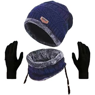 Fashlook Woolen Multicolor Casual Winter Cap for Men and Women - Warm Knit Beanie Hat for Cold Weather Fashlook Woolen Multicolor Casual Winter Cap for Men and Women - Warm Knit Beanie Hat for Cold Weather