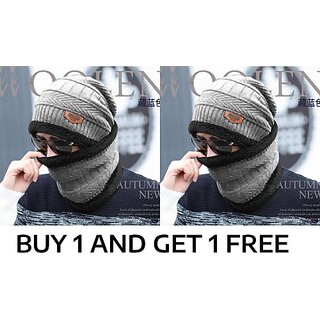                       Fashlook Woolen Beige Casual Winter Cap (Pack of 2)                                              
